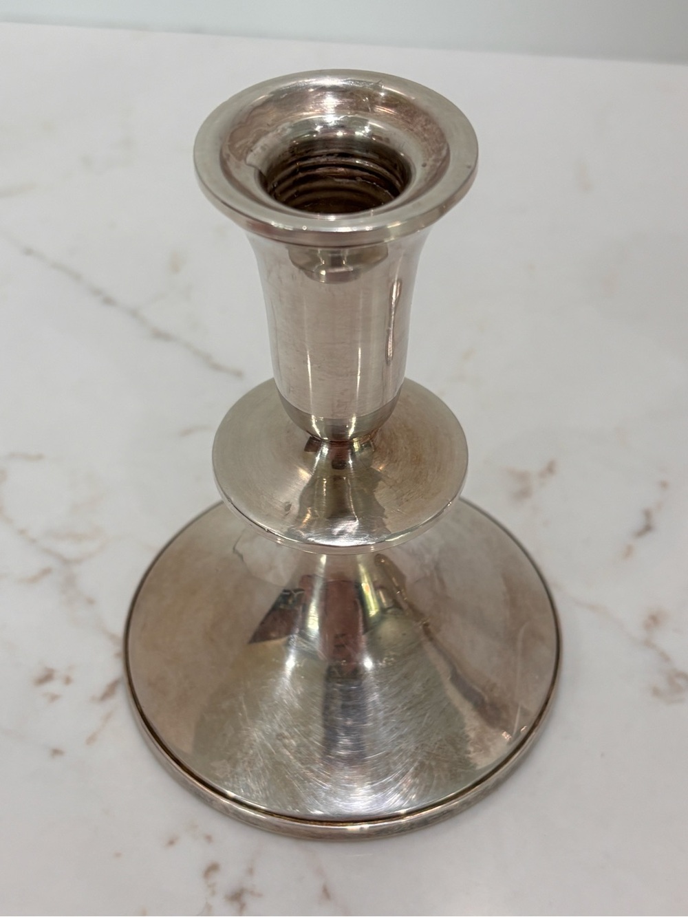 Vintage Pair Sterling Silver Weighted Candlesticks MCM - Picture 6 of 7